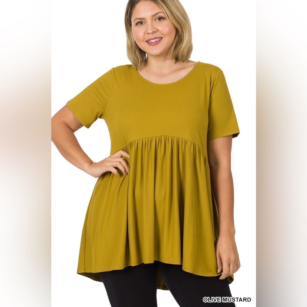 753 Zenana Outfitters olive mustard Olive Green Tunic Top
